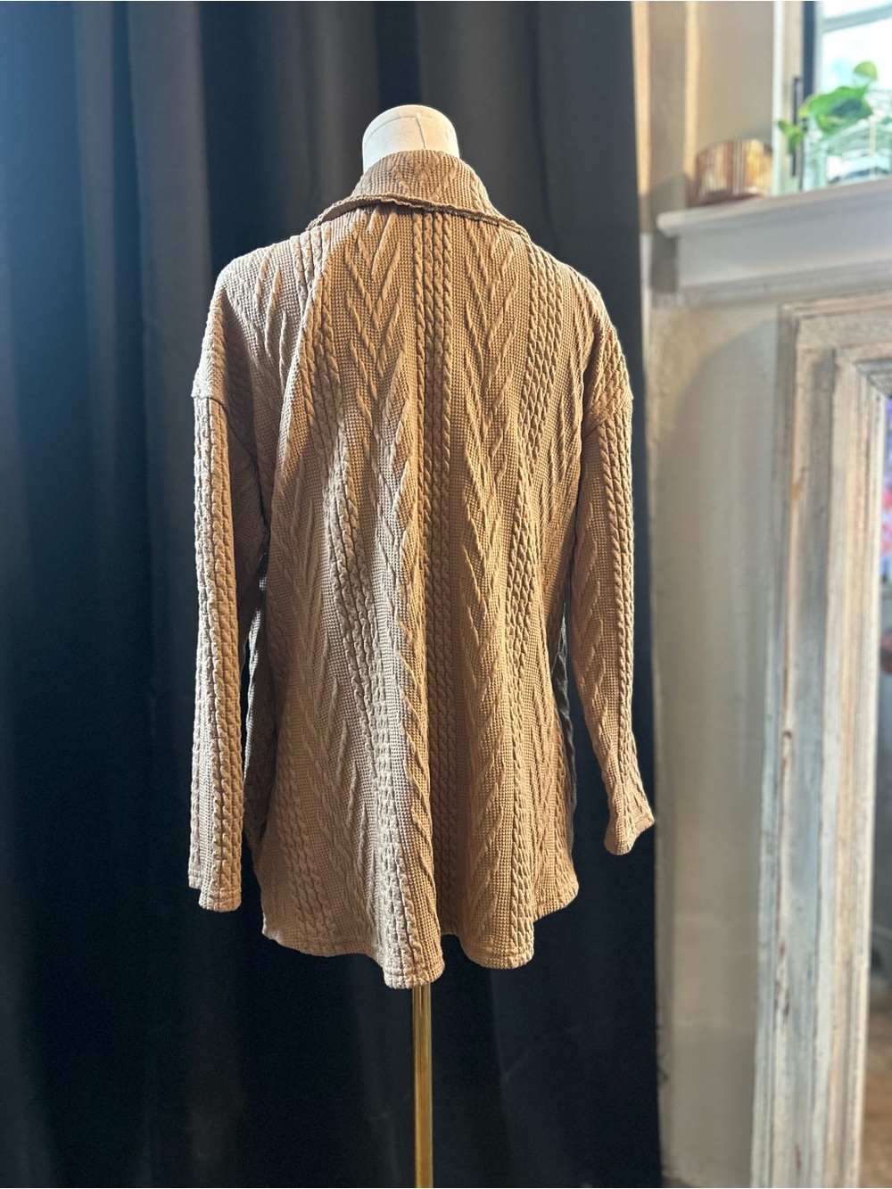 Cable Knit Button-Up Cardigan - Picture 4 of 6